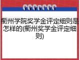 衢州学院奖学金评定细则是怎样的(衢州奖学金评定细则)