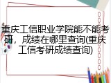 重庆工信职业学院能不能考研，成绩在哪里查询(重庆工信考研成绩查询)