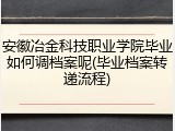 安徽冶金科技职业学院毕业如何调档案呢(毕业档案转递流程)