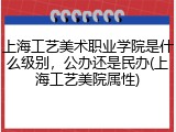 上海工艺美术职业学院是什么级别，公办还是民办(上海工艺美院属性)