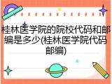 桂林医学院的院校代码和邮编是多少(桂林医学院代码邮编)