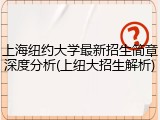 上海纽约大学最新招生简章深度分析(上纽大招生解析)