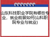 山东科技职业学院有哪些专业，就业前景如何(山科职院专业与就业)