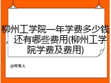柳州工学院一年学费多少钱，还有哪些费用(柳州工学院学费及费用)