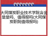 大同煤炭职业技术学院含金量量吗，值得报吗(大同煤炭职院值得报吗)