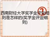 西南财经大学奖学金评定细则是怎样的(奖学金评定细则)