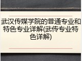 武汉传媒学院的普通专业和特色专业详解(武传专业特色详解)