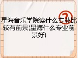 星海音乐学院读什么专业比较有前景(星海什么专业前景好)