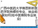 广西中医药大学赛恩斯新医药学院有哪些专业，就业前景如何(桂中医赛院专业就业)