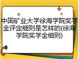 中国矿业大学徐海学院奖学金评定细则是怎样的(徐海学院奖学金细则)