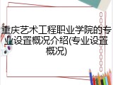 重庆艺术工程职业学院的专业设置概况介绍(专业设置概况)