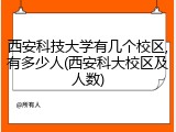 西安科技大学有几个校区,有多少人(西安科大校区及人数)