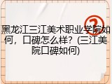 黑龙江三江美术职业学院如何，口碑怎么样？(三江美院口碑如何)