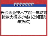长沙职业技术学院一年财政拨款大概多少钱(长沙职院年拨款)