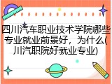 四川汽车职业技术学院哪些专业就业前景好，为什么(川汽职院好就业专业)