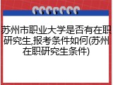 苏州市职业大学是否有在职研究生,报考条件如何(苏州在职研究生条件)