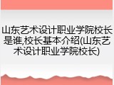 山东艺术设计职业学院校长是谁,校长基本介绍(山东艺术设计职业学院校长)