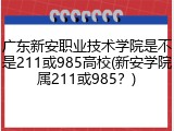 广东新安职业技术学院是不是211或985高校(新安学院属211或985？)