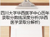 四川大学华西医学中心历年录取分数线深度分析(华西医学录取分解析)