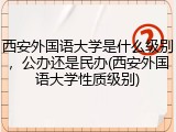 西安外国语大学是什么级别，公办还是民办(西安外国语大学性质级别)