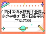 广西外国语学院到毕业要花多少学费(广西外国语学院学费总额)