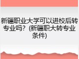 新疆职业大学可以进校后转专业吗？(新疆职大转专业条件)
