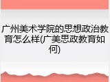 广州美术学院的思想政治教育怎么样(广美思政教育如何)