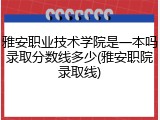 雅安职业技术学院是一本吗录取分数线多少(雅安职院录取线)