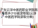 广东云浮中医药职业学院高考需多少分能录取呢(云浮中医药学院录取分数)
