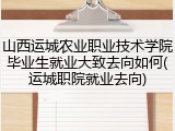 山西运城农业职业技术学院毕业生就业大致去向如何(运城职院就业去向)