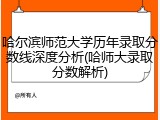 哈尔滨师范大学历年录取分数线深度分析(哈师大录取分数解析)
