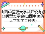 山西中医药大学共开设有哪些类型奖学金(山西中医药大学奖学金种类)