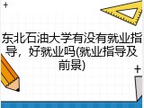 东北石油大学有没有就业指导，好就业吗(就业指导及前景)