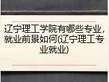 辽宁理工学院有哪些专业，就业前景如何(辽宁理工专业就业)