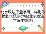 北京政法职业学院一年财政拨款大概多少钱(北京政法学院年拨款)