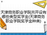 天津商务职业学院共开设有哪些类型奖学金(天津商务职业学院奖学金种类)