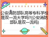 公安消防部队高等专科学校是双一流大学吗?(公安消防部队是双一流吗)