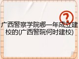 广西警察学院哪一年成立建校的(广西警院何时建校)