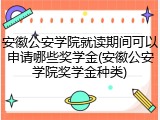 安徽公安学院就读期间可以申请哪些奖学金(安徽公安学院奖学金种类)