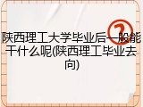 陕西理工大学毕业后一般能干什么呢(陕西理工毕业去向)