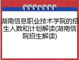 湖南信息职业技术学院的招生人数和计划解读(湖南信院招生解读)