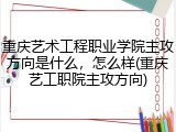 重庆艺术工程职业学院主攻方向是什么，怎么样(重庆艺工职院主攻方向)