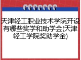 天津轻工职业技术学院开设有哪些奖学和助学金(天津轻工学院奖助学金)