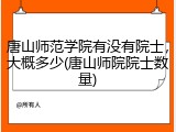 唐山师范学院有没有院士，大概多少(唐山师院院士数量)