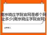 南京晓庄学院官网是哪个网址多少(南京晓庄学院官网)