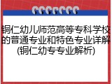铜仁幼儿师范高等专科学校的普通专业和特色专业详解(铜仁幼专专业解析)