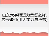 山东大学师资力量怎么样，名气如何(山大实力与声誉)