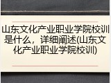 山东文化产业职业学院校训是什么，详细阐述(山东文化产业职业学院校训)