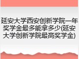 延安大学西安创新学院一年奖学金最多能拿多少(延安大学创新学院最高奖学金)