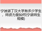 宁波诺丁汉大学有多少学生，师资力量如何(宁诺师生规模)
